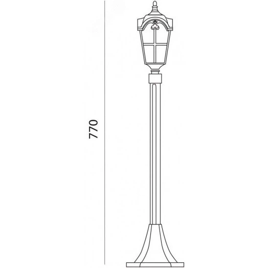 Светильник НТУ-60w столб-1.12м Е27 IP44 черное золото