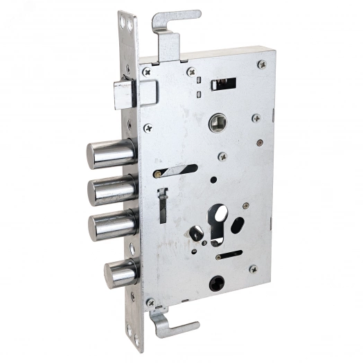 Замок врезной цилиндровый без ручек и механизма секрета для мелаллических дверей, АЛЛЮР ЗВ1-08А-C AТМ-R хром