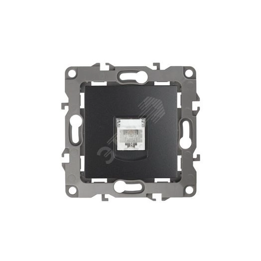 Розетка телефонная RJ11, Эра12, антрацит, 12-3105-05