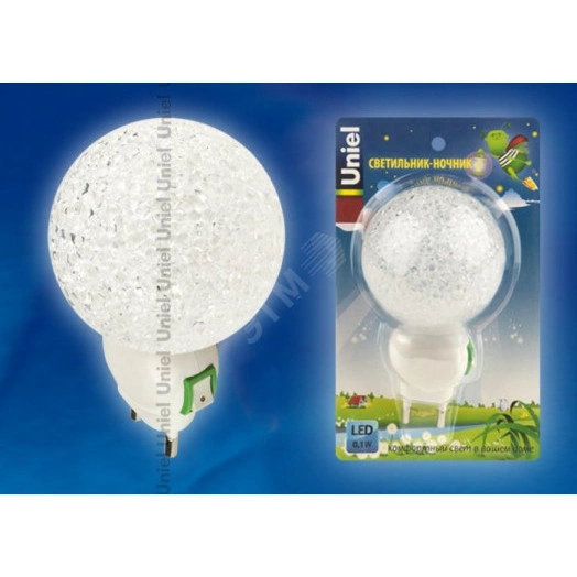 Ночник светодиодный  DTL309 0,1W 1LED  белый Шар Uniel