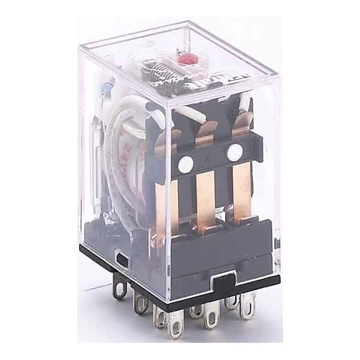 Реле промежуточное 24В AC 3 переключающих контакта 5А ПР-102 с индикацией