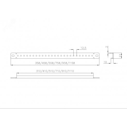 Перемычка монтажная для шкафов EMS ширина/глубина 500 мм