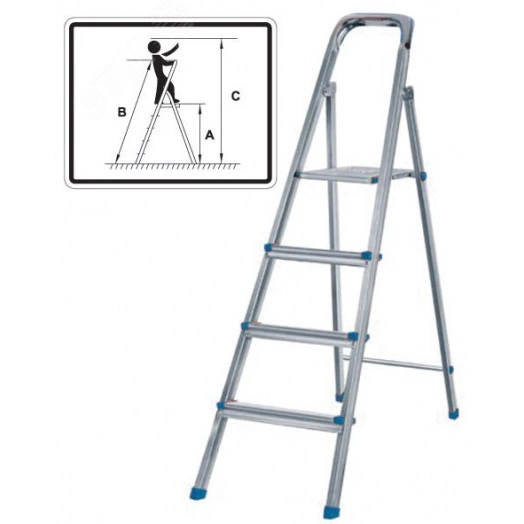 Лестница-стремянка стальная, 5 ступеней, вес 5.5 кг