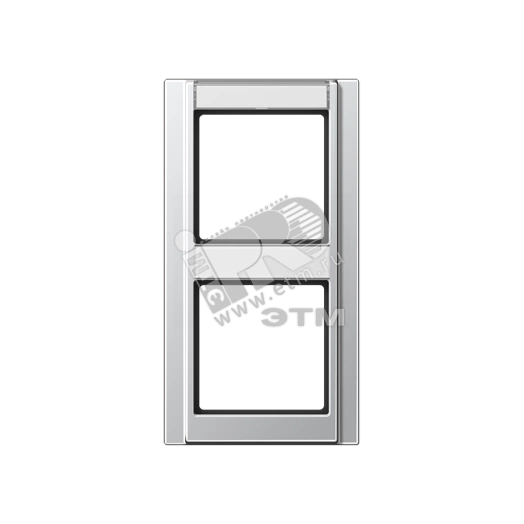 Рамка 2 поста с полем для надписи алюминий