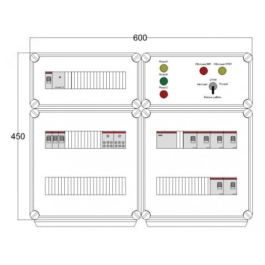 Щит управления электрообогревом DEVIBOX HR 6x2800 D330 (в комплекте с терморегулятором и датчиком температуры)