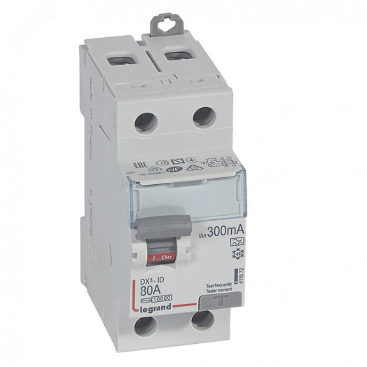 Выключатель дифференциального тока (УЗО) DX3 2П 80А 300мА-А