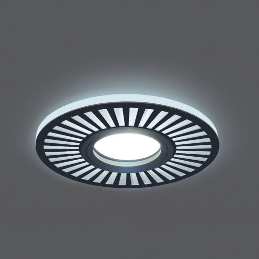 Светильник ИВО-3w 4000K, Gu5.3 узор, круглый, черный Backlight Gauss