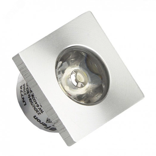 Светильник светодиодный ДВО-1w 6400K 43Лм квадратный серебро