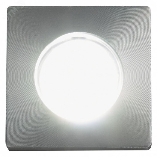 Светильник светодиодный ДВО-1w 6400K 43Лм квадратный серебро