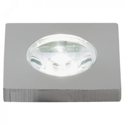 Светильник светодиодный ДВО-1w 6400K 43Лм квадратный серебро