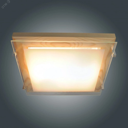 Светильник Полесье 300х300 НПБ 09-2х40-001 М94 белый корпус сосна держатель хром ИУ