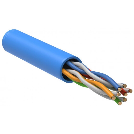 Витая пара U/UTP кат.5E 4х2х24AWG solid PVC 305м синий ITK