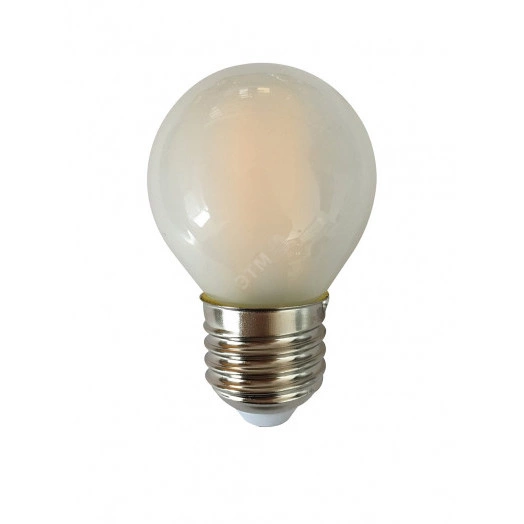 Лампа сетодиодная декоративная LED 6w E27 3000K шар матовый филамент 230/50 Jazzway