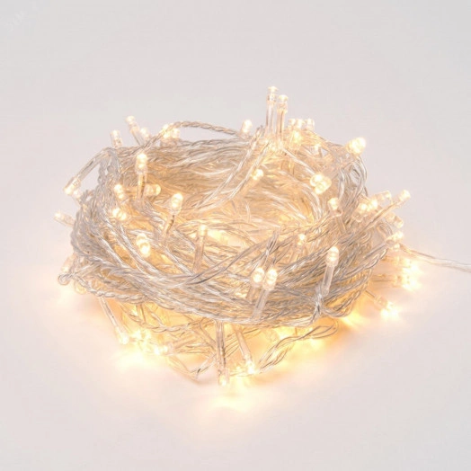 Гирлянда светодиодная 10м 100 светодиодов Теплый белый свет Провод прозрачный ULD-S1000-100/DTA WARM WHITE IP20