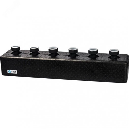 Коллектор распределительный стальной 3 отопительных контуратеплоизоляция DN25