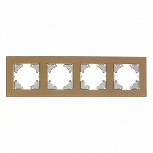 UGRA рамка 4-местная, стекло,  шампань.
