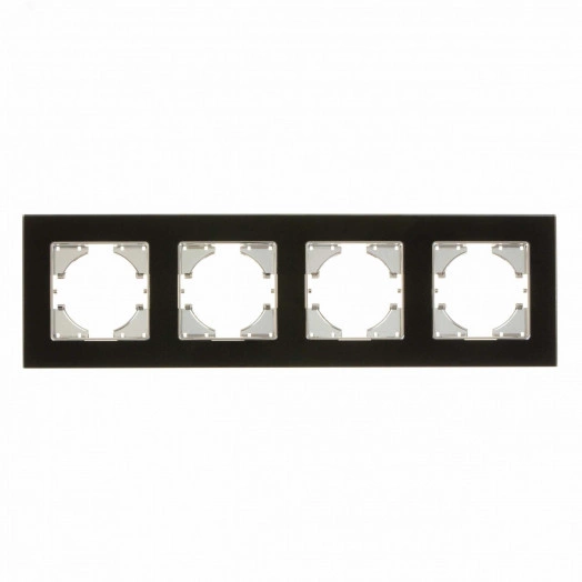 UGRA рамка 4-местная, стекло,  чёрный.