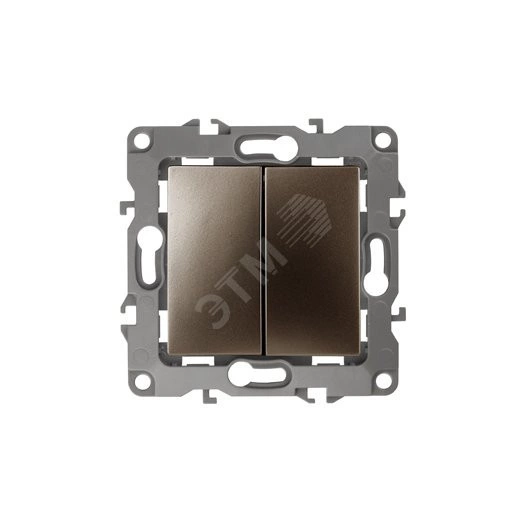Переключатель двойной, 10АХ-250В, Эра12, бронза,12-1106-13