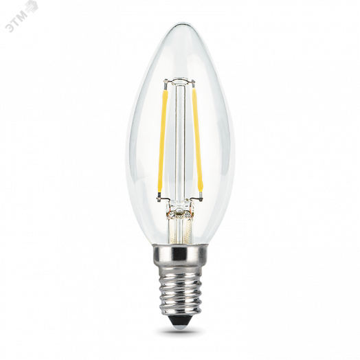 Лампа светодиодная LED 7 Вт 550 Лм 2700К теплая Е14 Свеча Filament Gauss