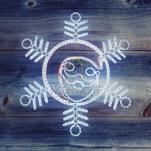 Фигура профессиональная Снежинка с Дедом морозом 107х95см 14м дюралайт