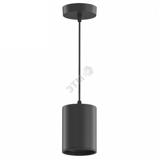 Светильник светодиодный ДПО 12 Вт 650 Лм 4100К цилинндр на подвесе 170-240 В 79х100 мм IP20 черный LED Overhead Gauss