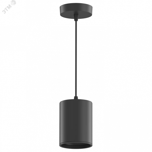 Светильник светодиодный ДПО 12 Вт 650 Лм 4100К цилинндр на подвесе 170-240 В 79х100 мм IP20 черный LED Overhead Gauss