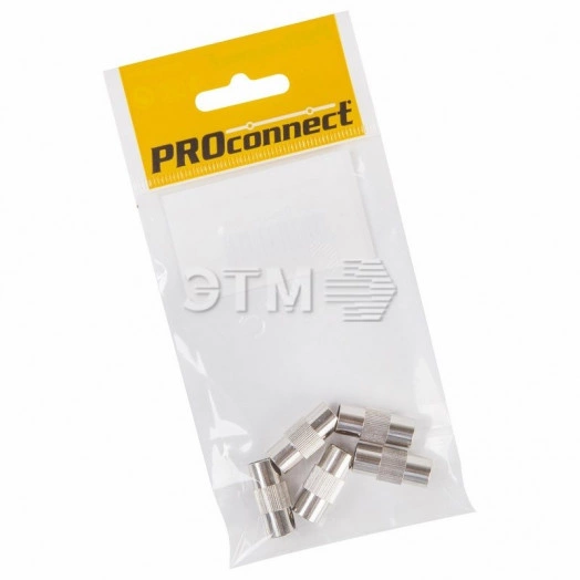 Переходник антенный, (штекер TV - штекер TV), 5шт PROconnect