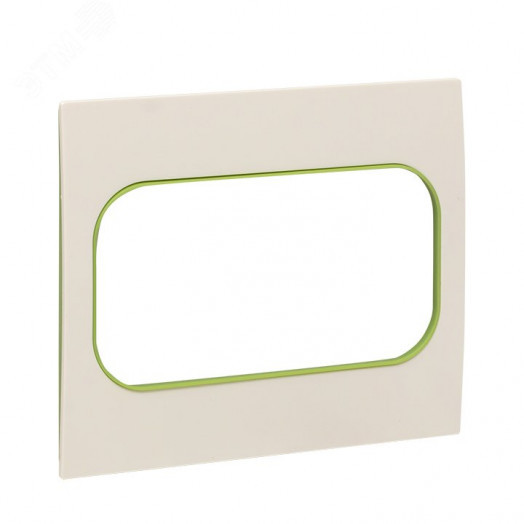 Стокгольм Рамка для розетки 2-местная белая с  линией цвета зеленый  EKF