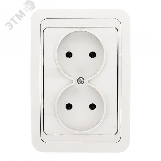 Лондон Розетка двойная без заземления 10А белая