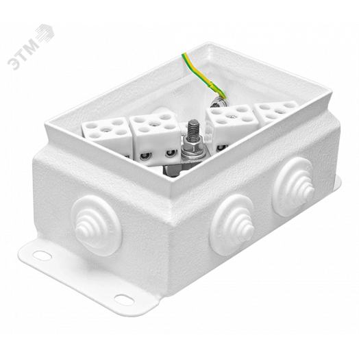 Коробка монтажная огнестойкая КМ-О (12к*6,0)-IP55-0812, корпус из оцинкованной стали, количество вводов 6