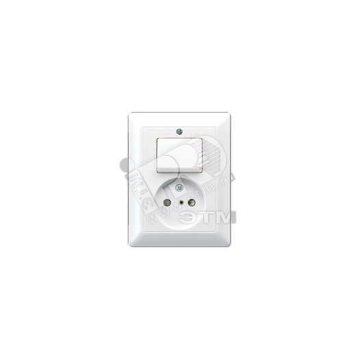 Розетка штепсельная 16A 250V без заземления и универсальным выключателем белая