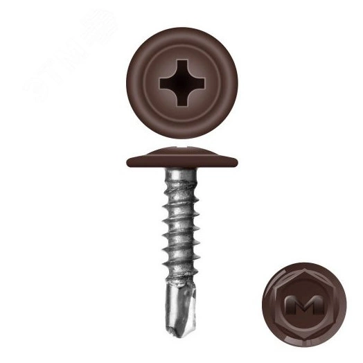 Саморез металл/металл 4.2х19 пресс-шайба сверло RAL8019