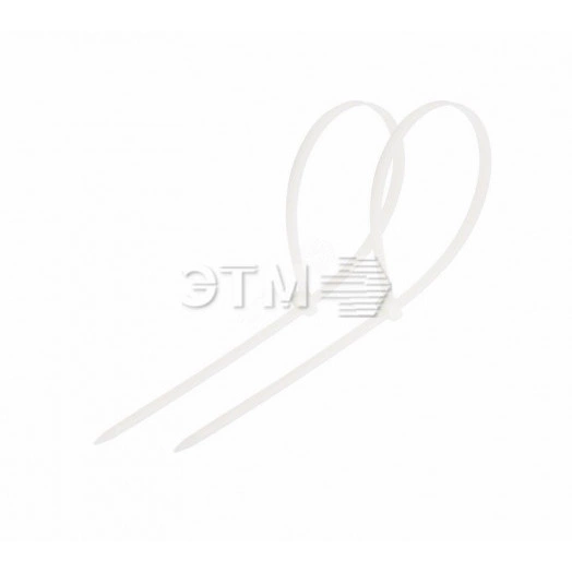 Хомут-стяжка кабельная нейлоновая 150x3,6 мм, белая, упаковка 100 шт