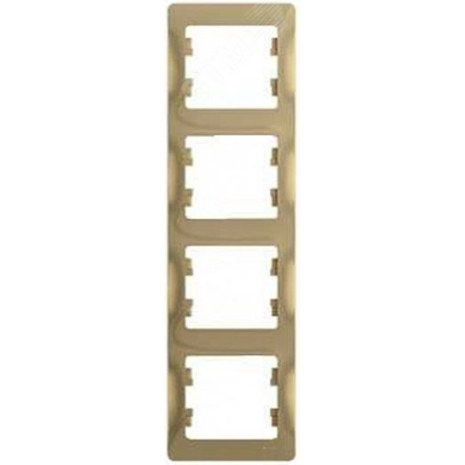 GLOSSA Рамка 4 поста вертикальная титан