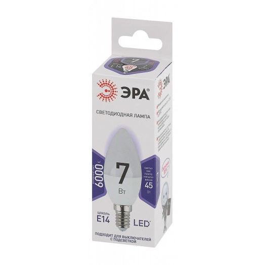 Лампа светодиодная LEDB35-7W-860-E14(диод,свеча,7Вт,хол,E14)