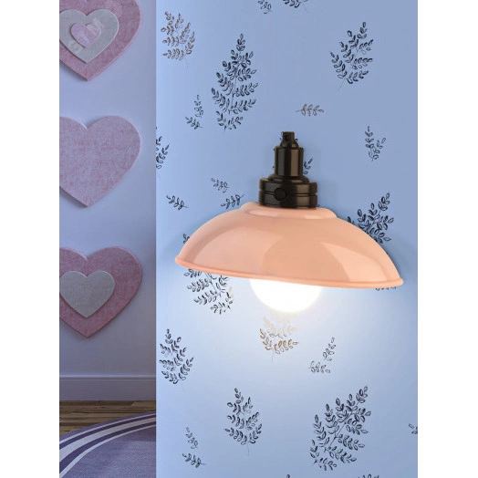 Ночник - светильник светодиодный NLED-487-1W-SW-P настенный на батарейках с выключателем розовый