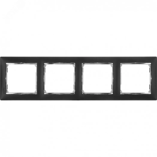 VALENA Рамка 4 поста горизонтальный монтаж Ноктюрн/серебро