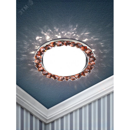 Светильник  под лампу Gx53, 220V,13W, хром/коричневый (40/960) ЭРА