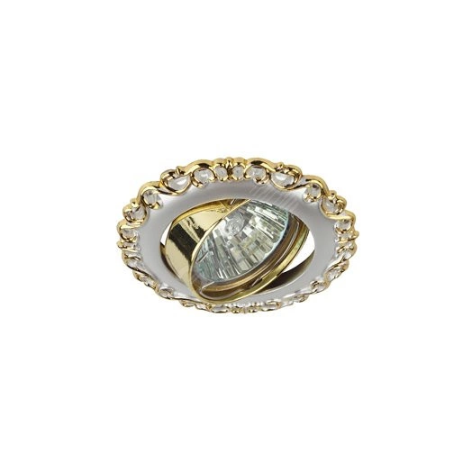 Светильник литой  MR16,12V/220V, 50W жемчужно-белый/золото KL59 А SL/GD  ЭРА