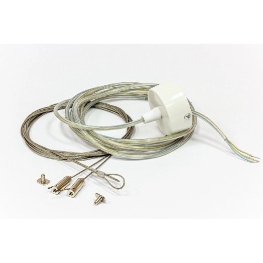 Комплект для подвесного монтажа и подключения к 220-240В одного светильника ECO CLASS LIGHTLINE (чаша, кабель питания, 2 троса длиной 3 м, механизм цангового подвеса)