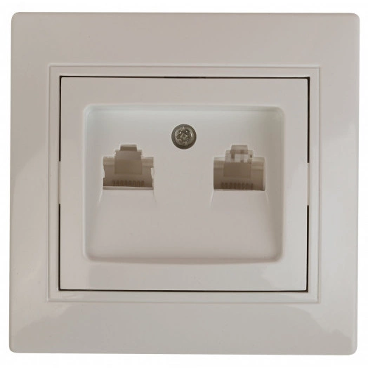 Розетка информационная 2xRJ45, СУ, Plano, сл.кость 1-304-02 Intro ЭРА