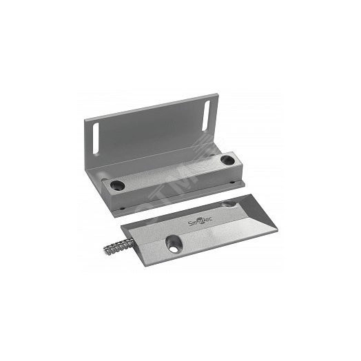 Датчик магнитоконтактный, НЗ/НР, серебряный, накладной для металлических дверей, металлорукав, зазор 60 мм