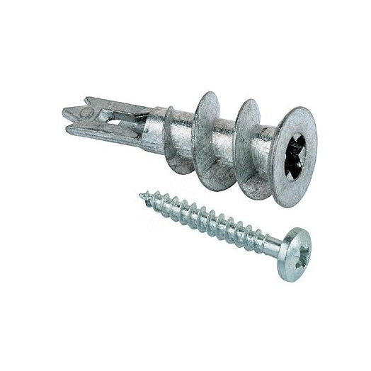 Дюбель металлический для гипсокартона GKM 12 с    шурупом для гипсокартона с плоско-скругленной     головкой