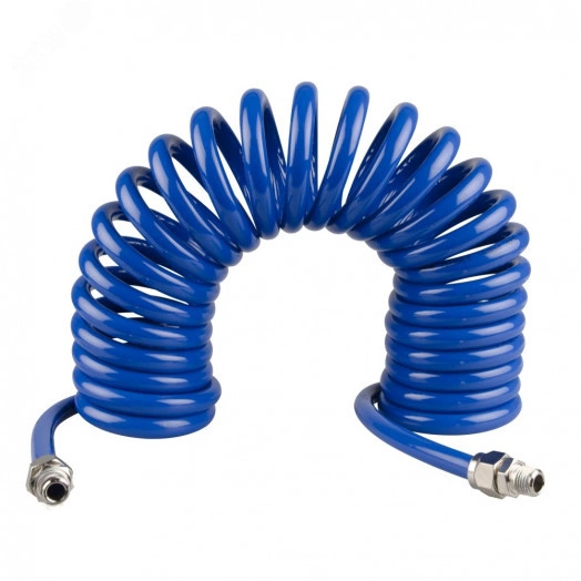 Шланг пневматический спиральный высокого давления 8х12 мм, 15 м, резьба 1/4'