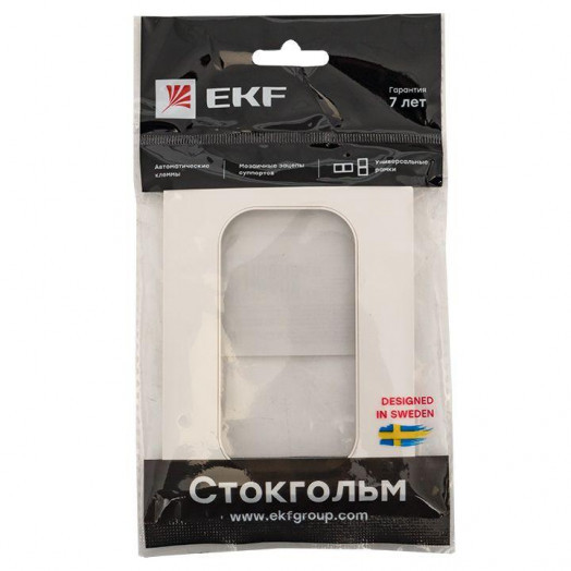 Рамка для розетки 2-м Стокгольм бел. PROxima EKF EYM-G-304-10
