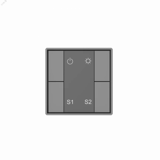 Кнопочная панель 4-х кл. (2 сцены/1 группа), металлический корпус, серый DA-SW-S2-PG