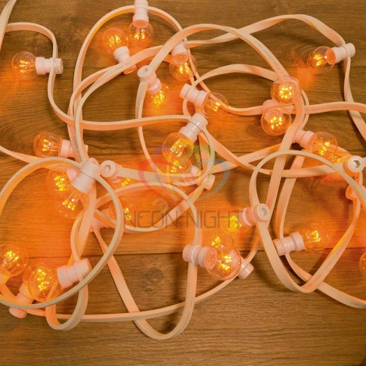 Гирлянда уличная Belt Light 25 ламп 10м в лампе 6 LED цвет желтый провод белый