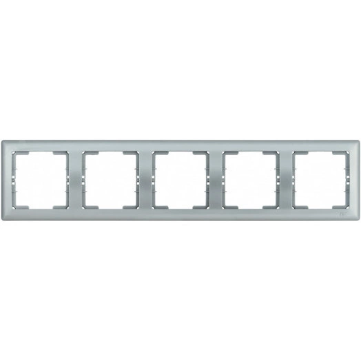 Рамка 5 местная горизонтальная BOLERO серебряный