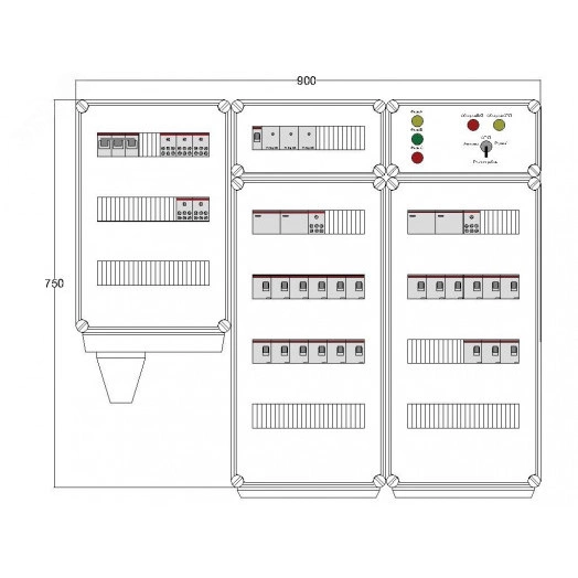 Щит управления электрообогревом DEVIBOX HR 21x2800 3хD330 (в комплекте с терморегулятором и датчиком температуры)