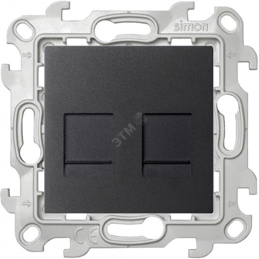 Розетка 2хRJ45 кат 5е UTP, графит